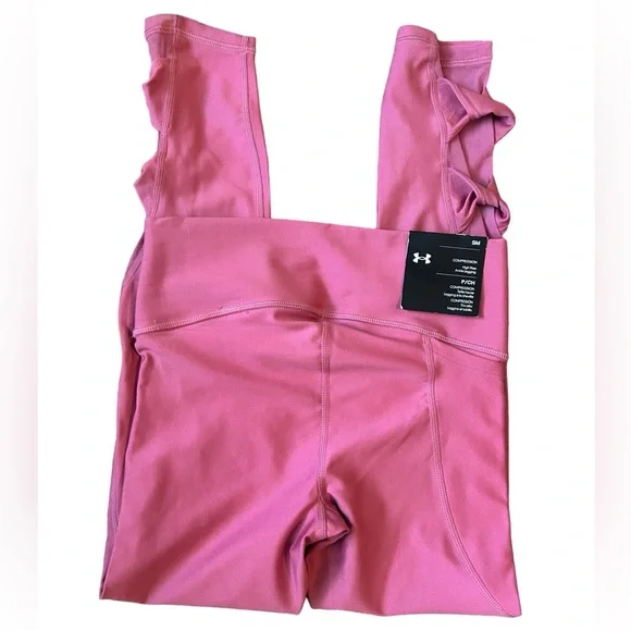Under Armour Heat Gear Ankle Twist Pink Compression Leggings - Picture 6 of 14